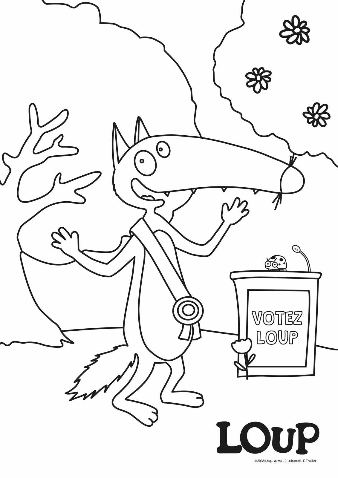 Coloriage Petit Loup Rentre à L école 10 coloriages du Loup #16 [Coloriage][Activité][Loup][MS][GS][CP][Élémentaire]  - Le Bazar du Lion
