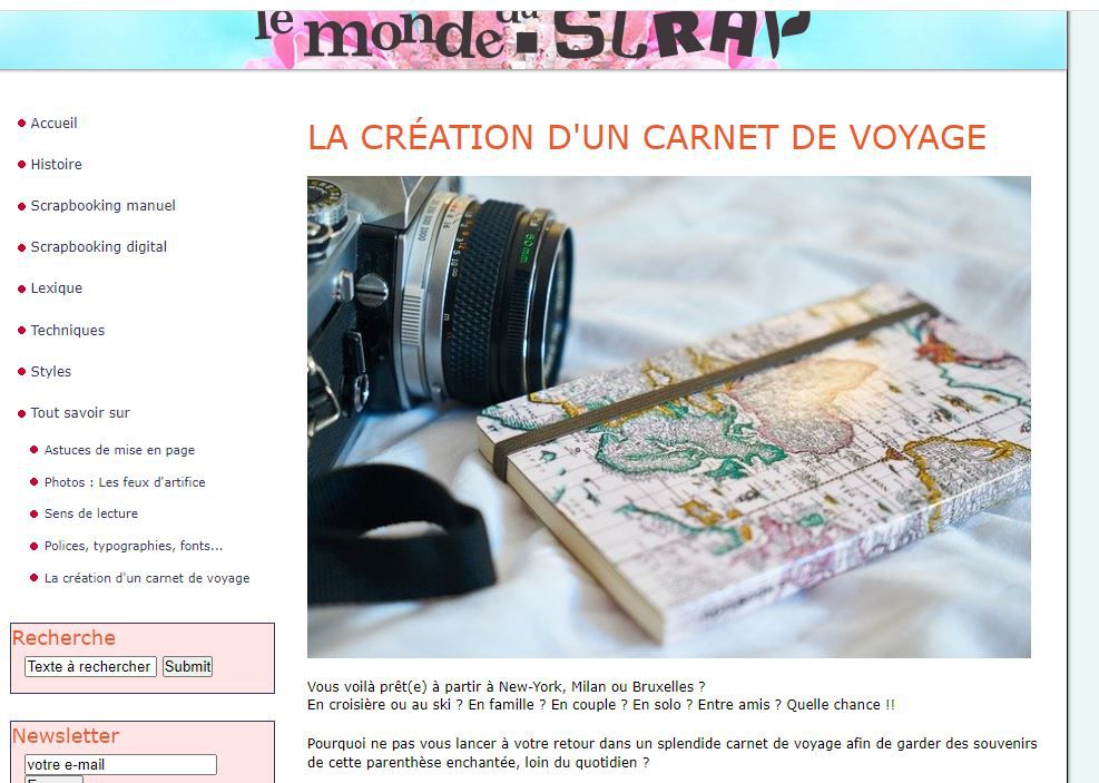 Carnet de Voyages : le monde du scrap - scrap digital, inspiration Azza