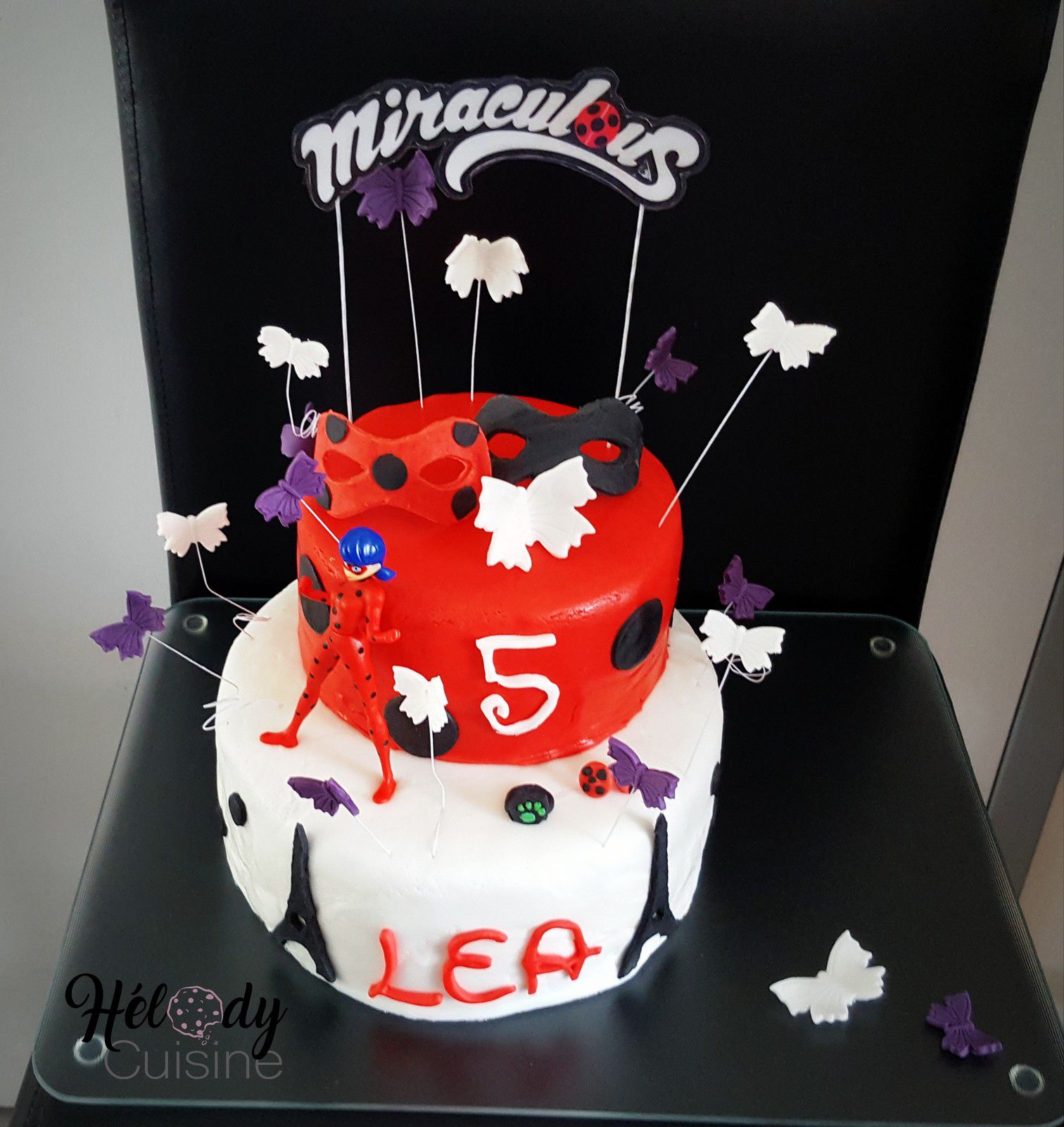 Gâteau d'anniversaire Miraculous Lady Bug - Elodie cuisine pour