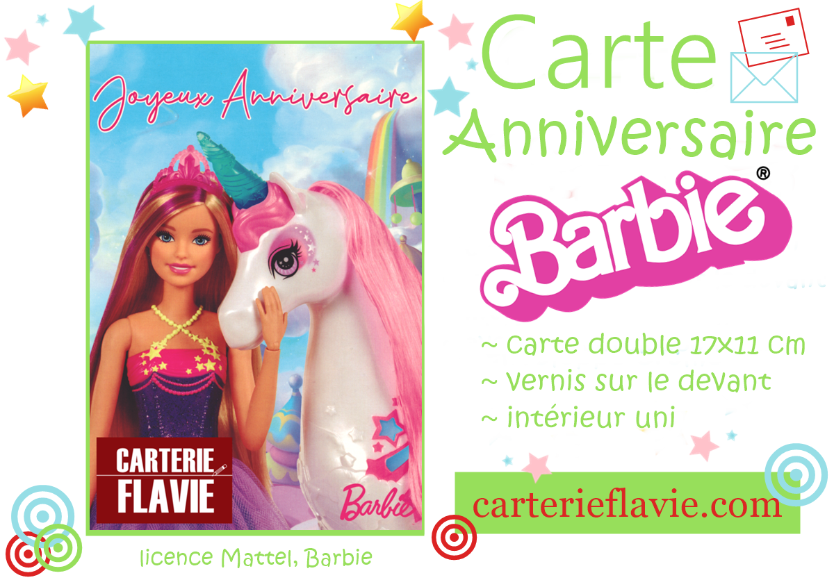 Suggestion de Flavie avec cette carte d'Anniversaire Barbie - Le