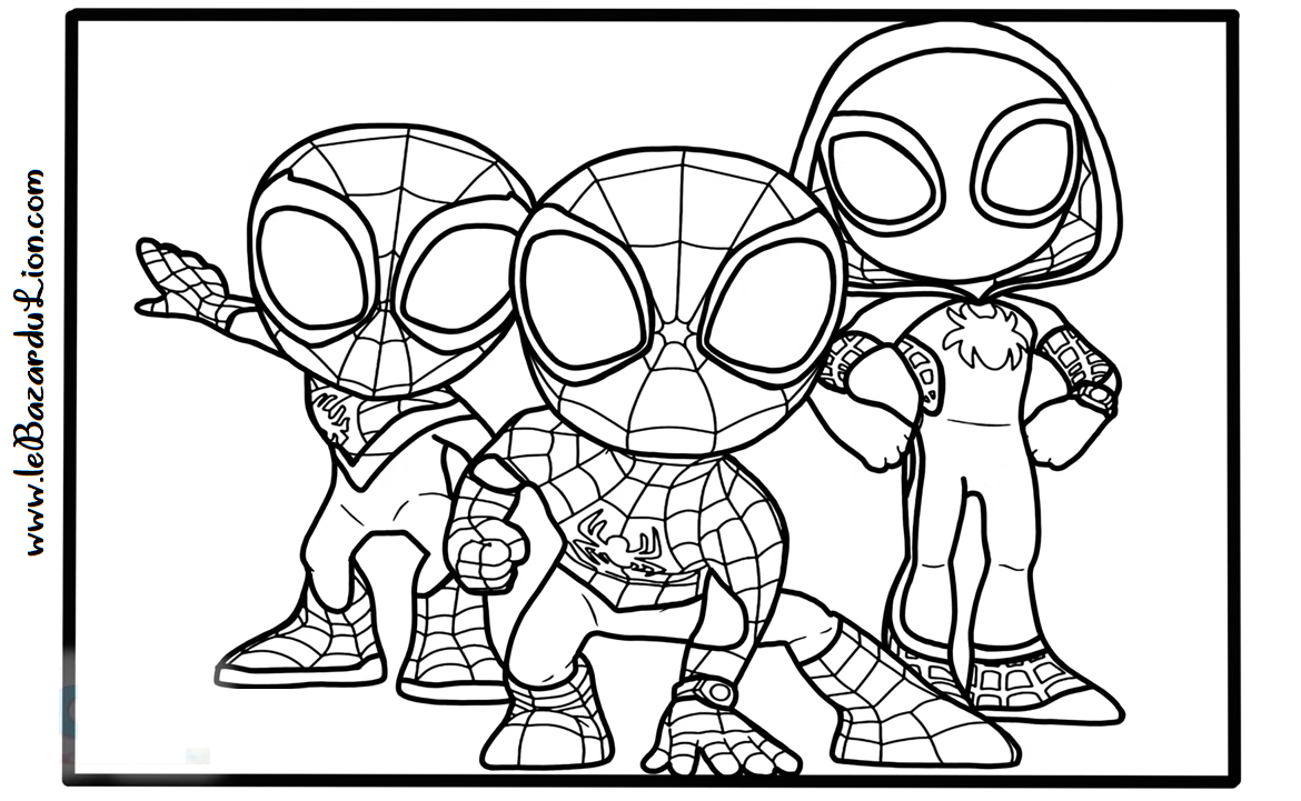 Coloriage Spiderman Miles Morales 30 coloriages de Marvel : Spider-man #5 [Coloriage][Activité] - Le Bazar du  Lion