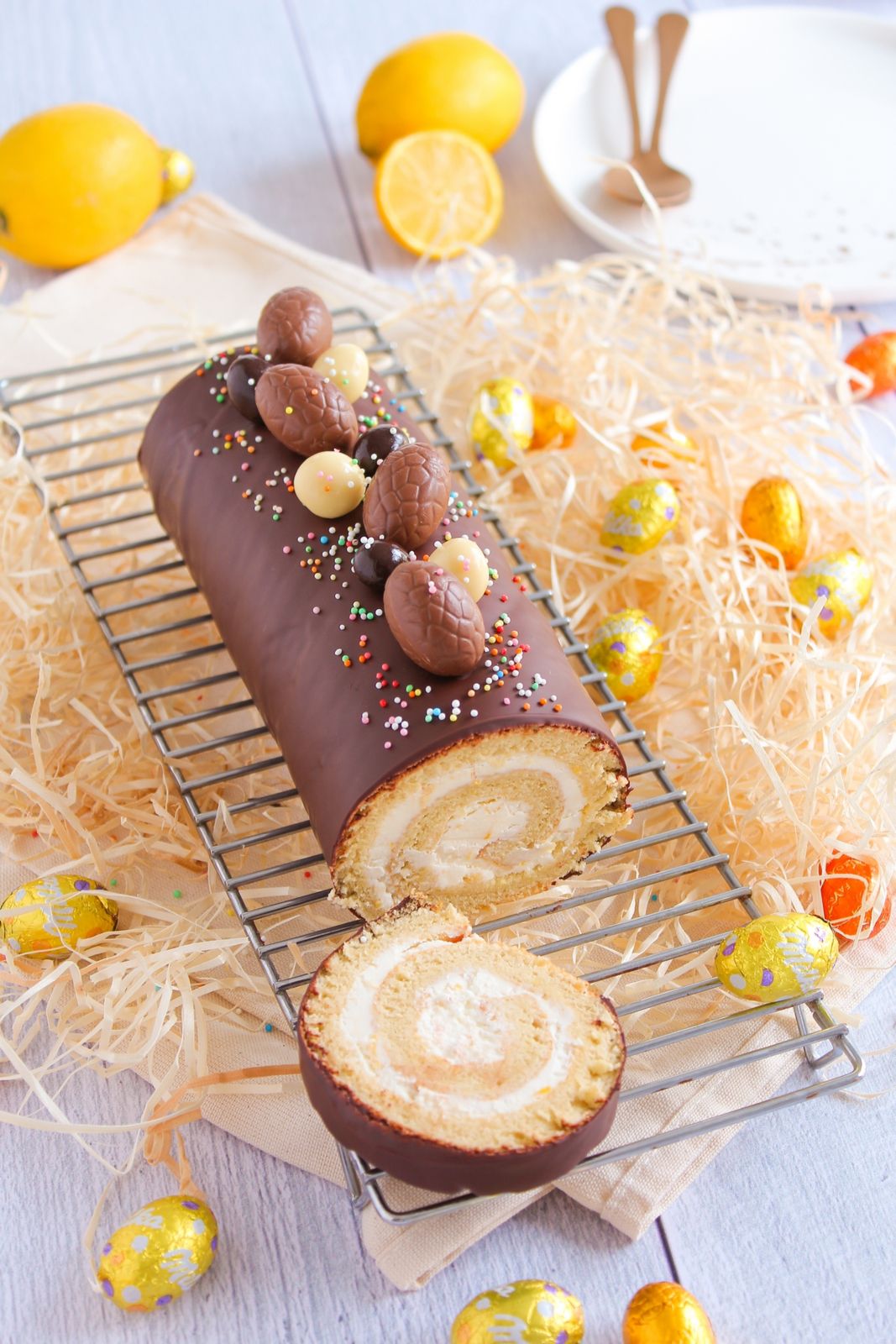 Gâteau Roulé de Pâques Chocolat & Citron - Chocociframboise