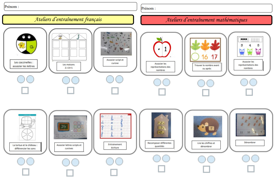 Page De Garde Cahier Suivi Des Atelier Cp Ce1 Fiches ateliers autonomes CP format A5 - LA CLASSE DE PEPE