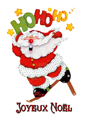 Joyeux Noël - Ho ho ho - Père-Noël - Skis - Gif animé - Gratuit - Le Monde  des Gifs