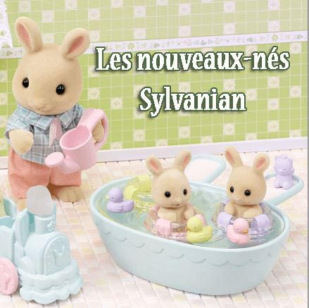 Sylvanian Families Le bébé lapin chocolat et lit 