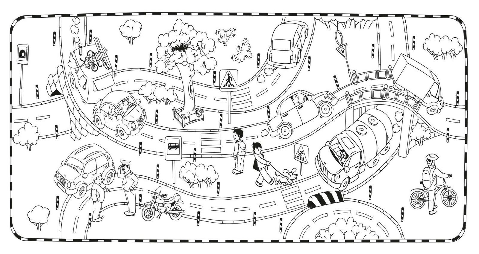 Circuit Dessin De Route A Imprimer Sur la route (collage et coloriage) - Bienvenue dans ma salle de jeux