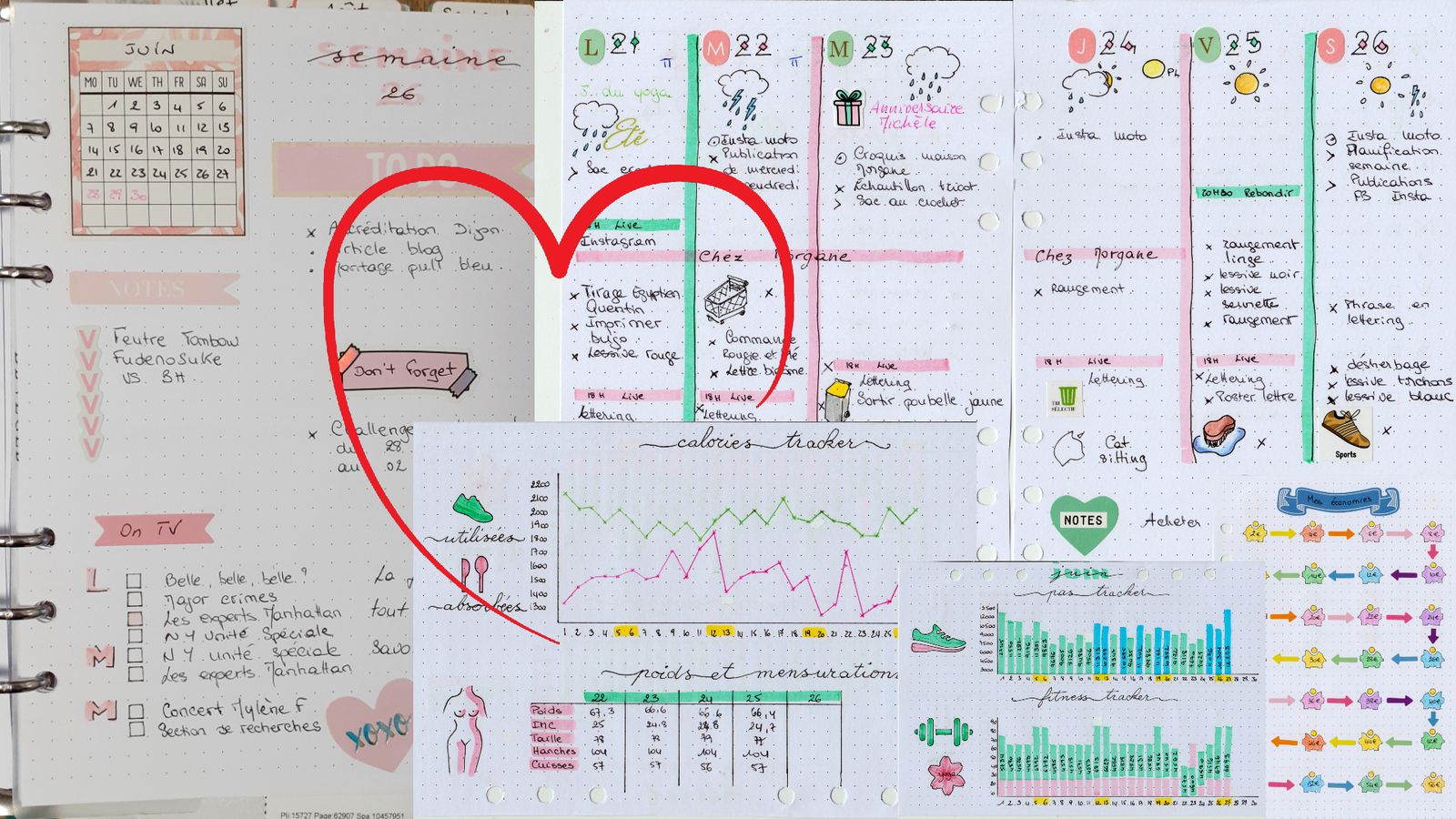 Pochoir pages journaliers & bullet journal de toga