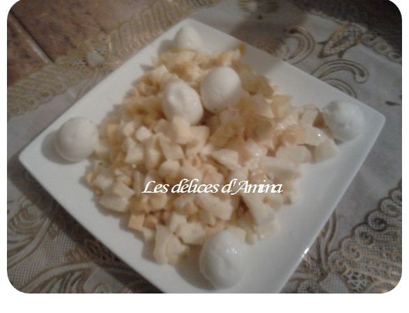 salade de mais pomme et fromage سلطة التفاح و الذرة و الفروماج