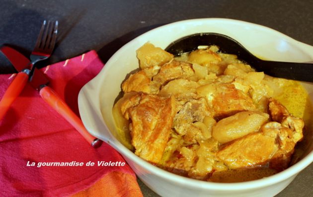 Sauté de porc aux pommes et cidre