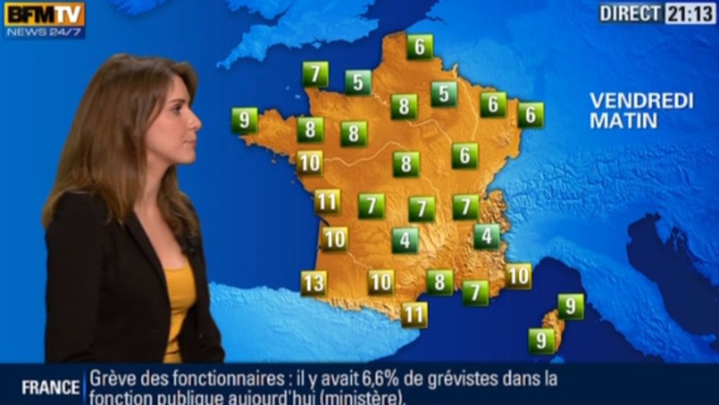 2013 01 31 - FANNY AGOSTINI - BFM TV - LA METEO @21H15