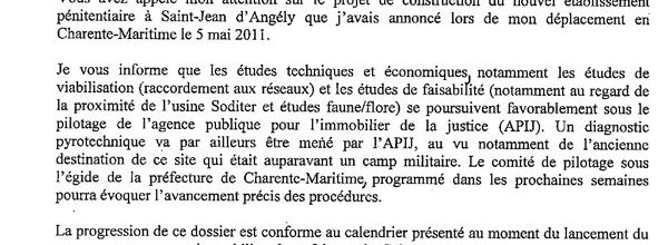 Saint-Jean-d'Angély : les études sur la nouvelle prison sont en cours (25.01.2012)
