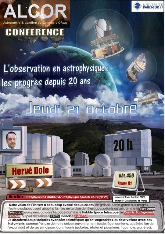 Affiches des conférences d'Alcor de 2010 à 2012.