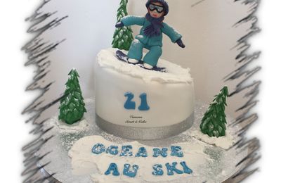 Gâteau snowboard ski