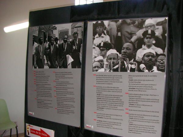 A l'occasion du 40ème anniversaire de la mort du pasteur Martin Luther King l'Eglise Evangélique Baptiste a organisée une exposition retraçant sa vie et son combat pour l'égalité par la non violence.