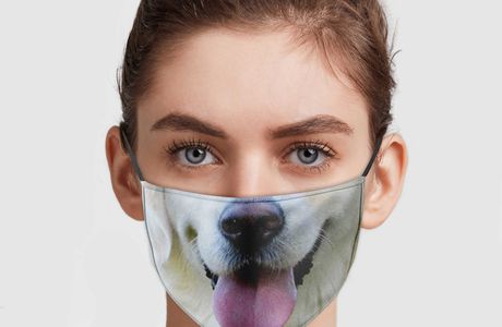 White Golden Retriever Face Mask