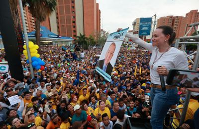 María Corina Machado lleva campaña electoral a Maracaibo de cara a las presidenciales del 28 de julio