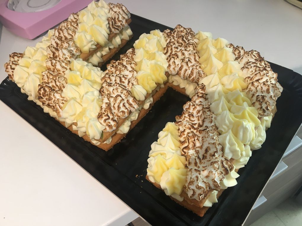 Number Cake aux citrons basilic meringué