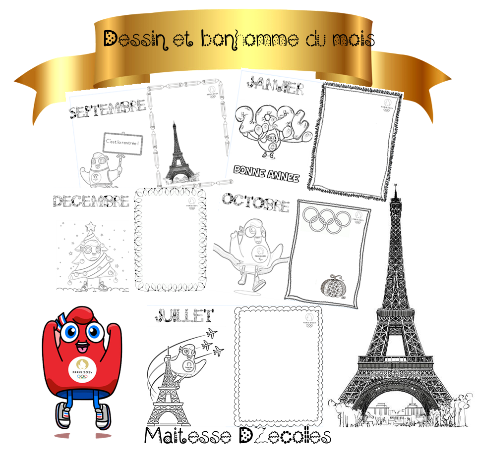 Page De Garde Cp Jo 2024 Le coloriage et le bonhomme du mois aux Jeux olympiques - Mes tresses D  Zécolles