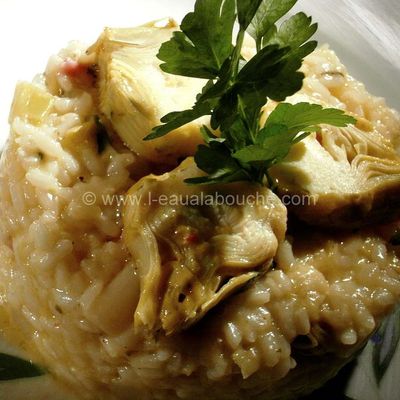 Risotto Au Lard Et Aux Coeurs D'Artichauts