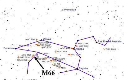 M66 dans la constellation du Lion