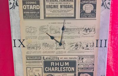 Toile horloge rétro