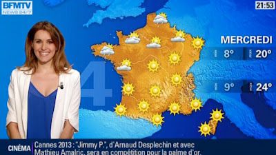 2013 04 18 - FANNY AGOSTINI - BFM TV - LA METEO @21H50