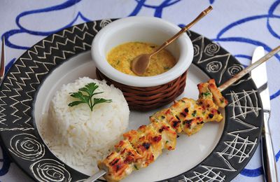 Brochettes de poulet sauce satay