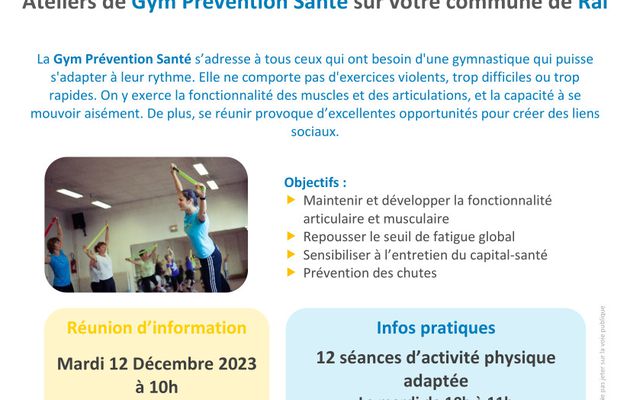 Ateliers "Gym prévention santé" séniors