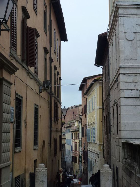 les rues étroites de Sienne ; la place avec sont campagnile ; la basilique avec sa façade époustouflante