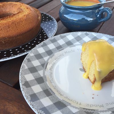 Gateau et curd à l'orange