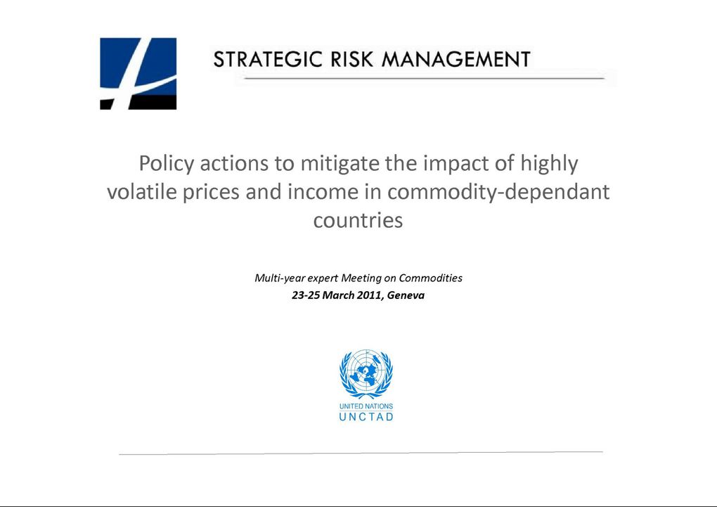 Policy actions to mitigate the impact of highly volatile prices and income in commodity-dependant countries