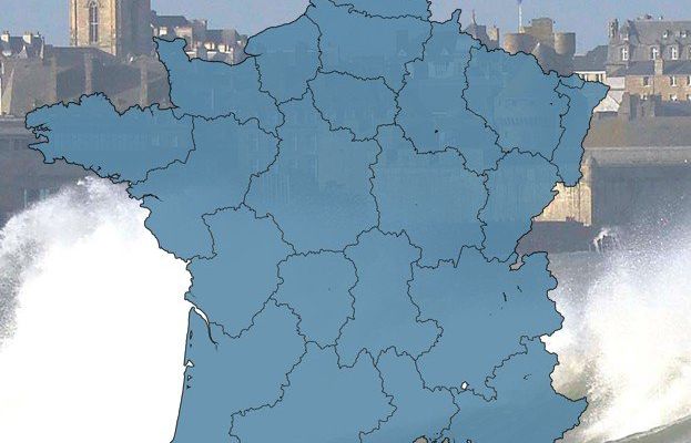 Carte des grandes marées sur le littoral de France