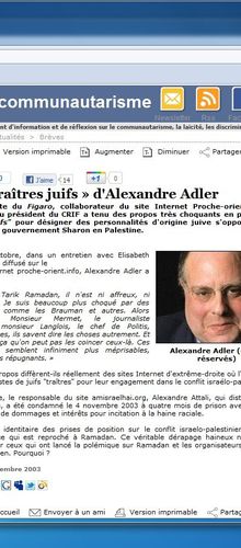 Le communautariste Alexandre Adler et les autres