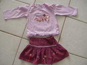 Ensemble Jupe/T shirt 18 m