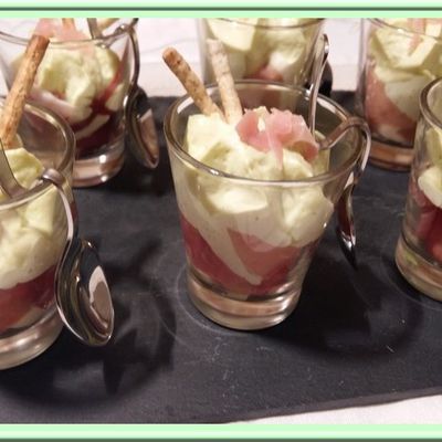 Verrines de Serrano à l'espuma de fèves