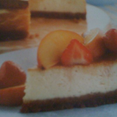 Cheese-cake pêches et fraises