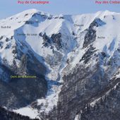 Le puy de Cacadogne (1785m) - Face nord et Cascades