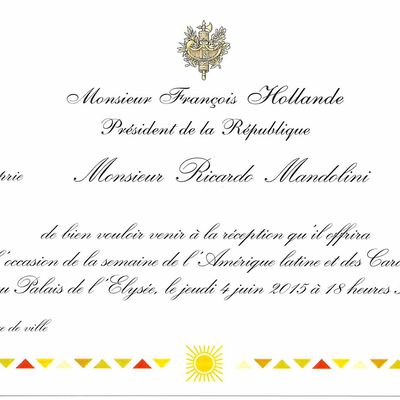 Invitation personnelle du président de la république française, M. François Hollande