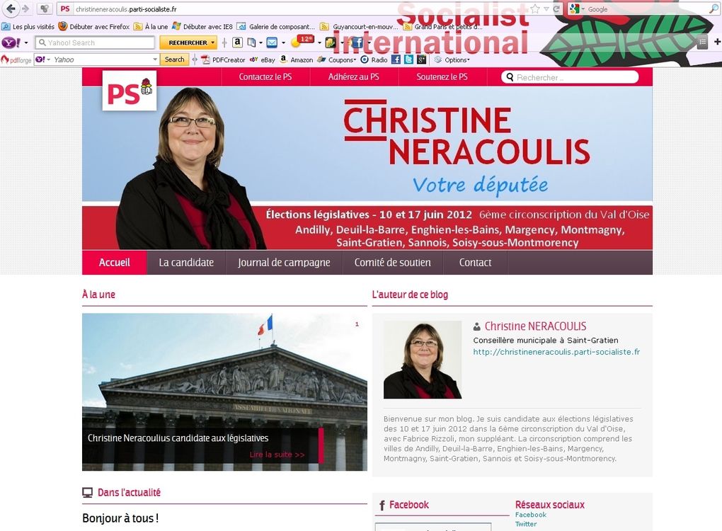 les militants et les candidats socialistes valdoisiens aux élections législatives de Juin 2012