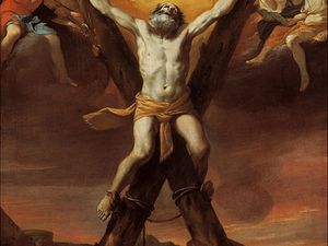 1/2/Quetzalcoatl est mort crucifié sur un X, symbole solaire de Satan, entre 2 voleurs. 3/ Le martyr de St André, crucifié sur une croix en X.
