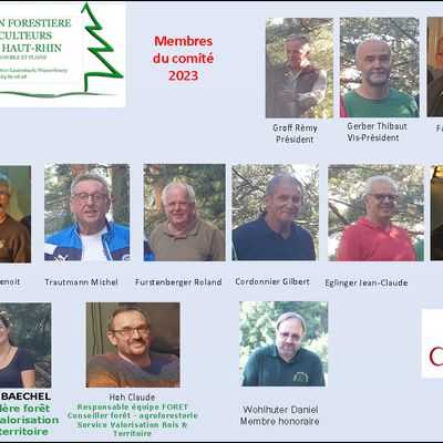  Membres du comité de l'Association Forestière des Sylviculteurs du Centre Haut-Rhin aout 2023