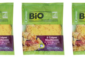 Rappel produit : Crêpes moelleuses au sucre de canne et au lait frais de marque CASINO BIO