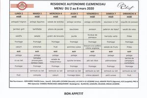 Menu semaine 10