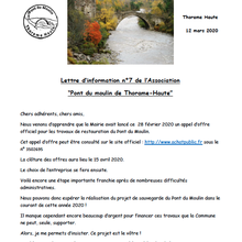 Lettre d'info  de l'association  pont du moulin 