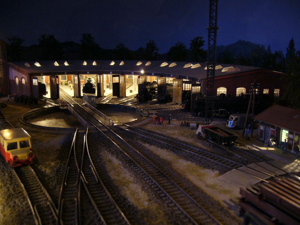 vue nocturne des accès au pont tournant modifiés