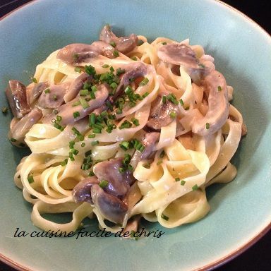 Tagliatelles aux champignons et roquefort