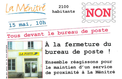 NON A LA FERMETURE DU BUREAU DE POSTE DE LA MENITRE