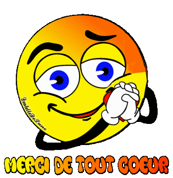Gif Anime Merci De Tout Cœur Avec Smiley Emoticon Les Gifs Animes De Dentelledelune