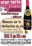 Jeudi 23 juin Villefranche :Conférence débat Stop-Tafta: Menaces sur la civilisation du vin