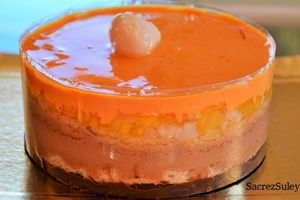 Entremet Mangue Litchi Croustillant de chocolat